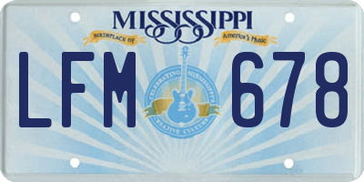 MS license plate LFM678