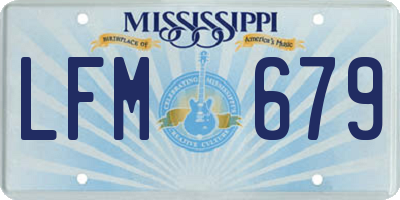 MS license plate LFM679