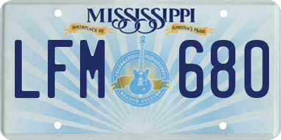 MS license plate LFM680