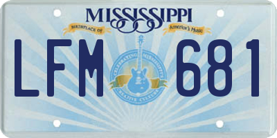 MS license plate LFM681
