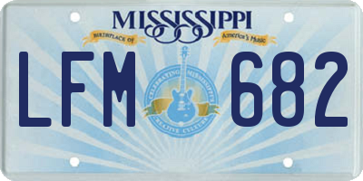 MS license plate LFM682