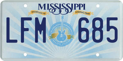 MS license plate LFM685