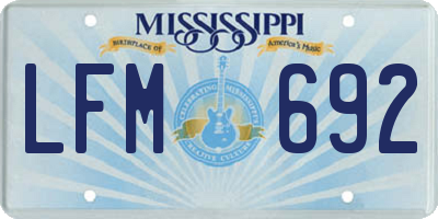 MS license plate LFM692