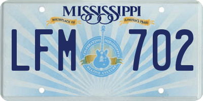 MS license plate LFM702