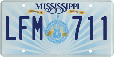 MS license plate LFM711