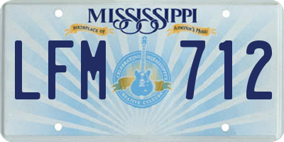 MS license plate LFM712