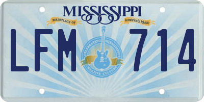 MS license plate LFM714