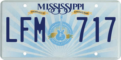 MS license plate LFM717