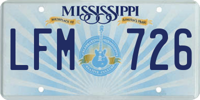 MS license plate LFM726