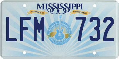 MS license plate LFM732