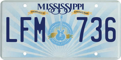 MS license plate LFM736