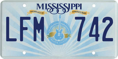 MS license plate LFM742