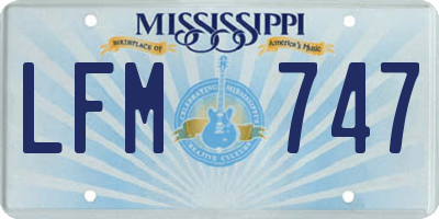 MS license plate LFM747