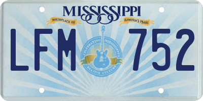 MS license plate LFM752