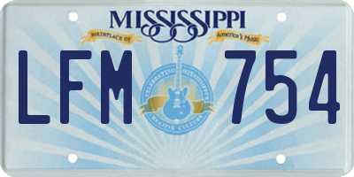 MS license plate LFM754