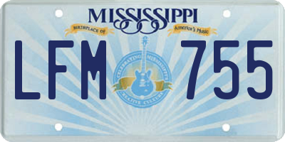MS license plate LFM755