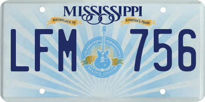 MS license plate LFM756