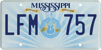 MS license plate LFM757