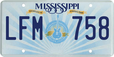 MS license plate LFM758