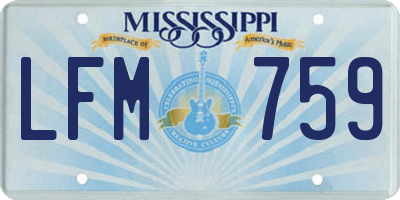 MS license plate LFM759