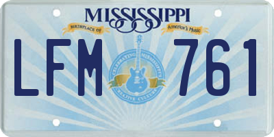 MS license plate LFM761