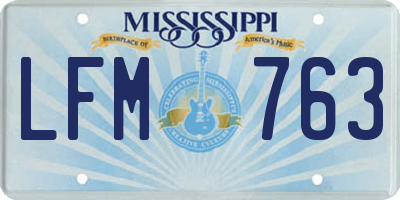 MS license plate LFM763