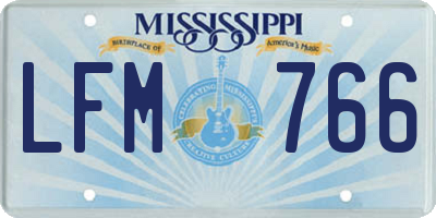 MS license plate LFM766