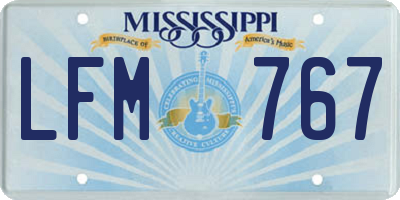MS license plate LFM767