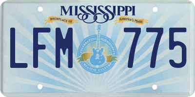MS license plate LFM775
