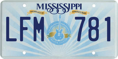 MS license plate LFM781