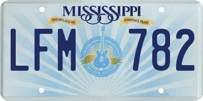 MS license plate LFM782