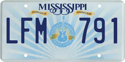 MS license plate LFM791