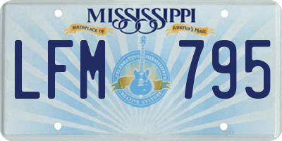 MS license plate LFM795