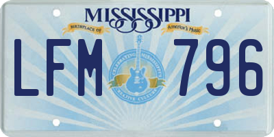 MS license plate LFM796