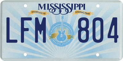 MS license plate LFM804