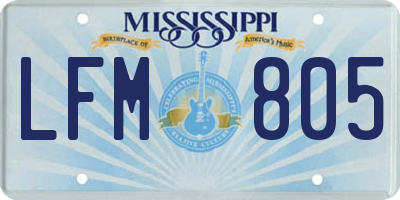 MS license plate LFM805