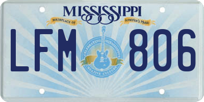 MS license plate LFM806
