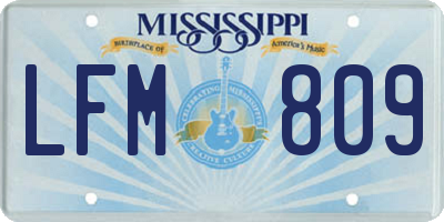 MS license plate LFM809