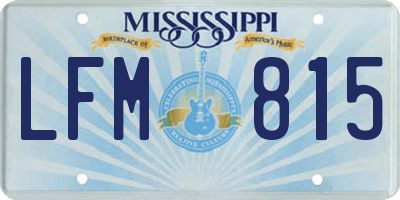 MS license plate LFM815