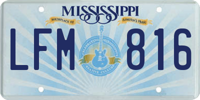 MS license plate LFM816