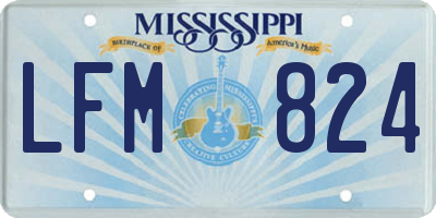 MS license plate LFM824