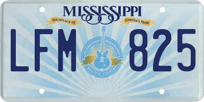 MS license plate LFM825