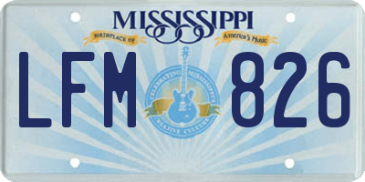 MS license plate LFM826