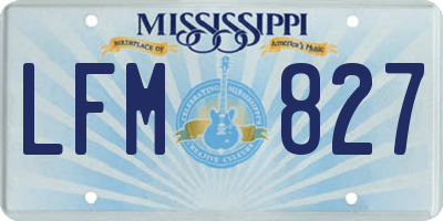 MS license plate LFM827