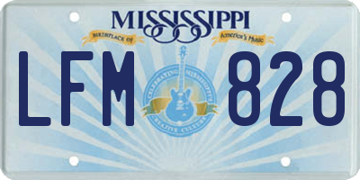 MS license plate LFM828