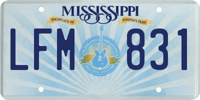 MS license plate LFM831