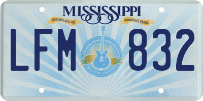 MS license plate LFM832
