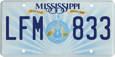 MS license plate LFM833