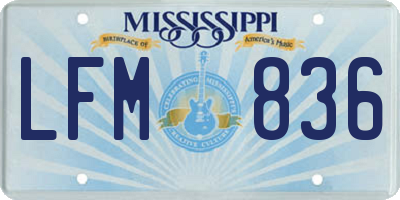 MS license plate LFM836