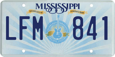 MS license plate LFM841